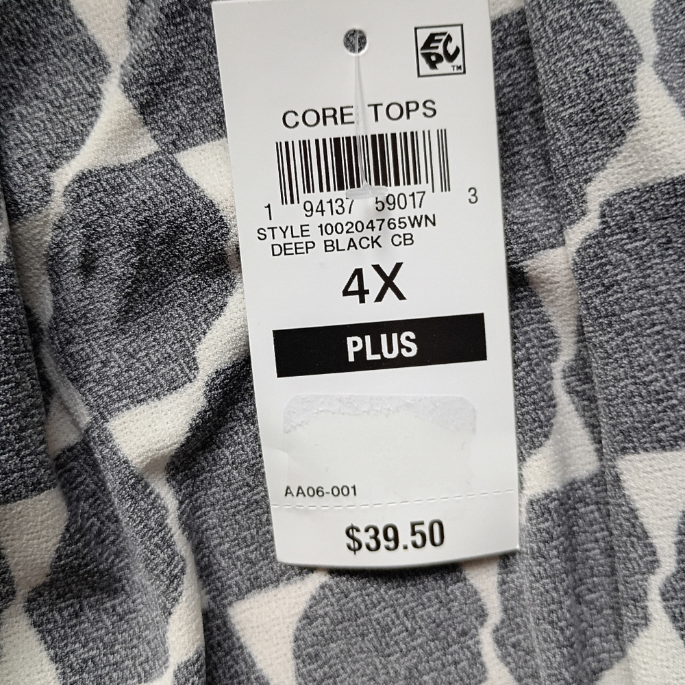 JM Collection, NWT, Core Tops, Deep Black And White, 3x And 4x - Picture 8 of 8